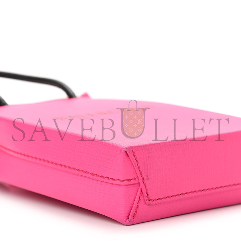BALENCIAGA SHOPPING PHONE HOLDER BAG ACID FUCHSIA 593826 (18*11*5cm)